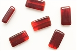 Bead, Glass, Vintage Japanese, 16MM, Rectangle, Ruby