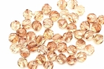 Bead, German Acrylic, Vintage, 8MM, Faceted Round, Light Brown