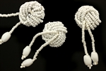 Seed Bead, Earring Part, Embellishment, 21MM, Vintage, Japanese, White