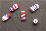 Bead, 13MM, Tube, Glass, Vintage Japanese, Mixed Color