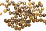 Bead, German Acrylic, Vintage, 6MM, Flat Round, Brown