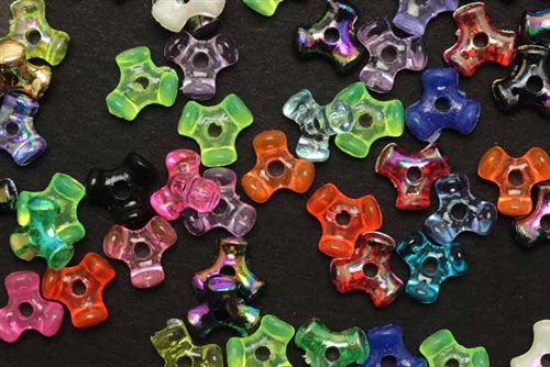 Bead, German Acrylic, Vintage, 10MM, Spinner, Mixed Colors
