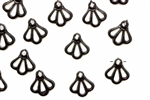 Bead, German Acrylic, Vintage, 14MM, Flower, Black