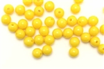 Bead, German Acrylic, Vintage, 8MM, Round, Yellow