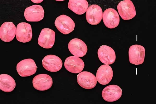 Bead, German Acrylic, Vintage, 10MM, Barrel, Pink