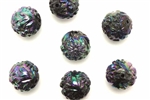 Bead, Vintage, German Acrylic, 16MM, Round, Purple Iris