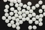Bead, German Acrylic, Vintage, 7MM, Round Faceted, White