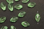 Bead, Vintage, German Acrylic, 14MM, Faceted, Bicone, Green