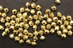 Bead, German Acrylic, Vintage, 6MM, Round Faceted, Gold