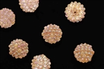 Bead, German Acrylic, Vintage, 14MM, Bumpy Round, Pink AB