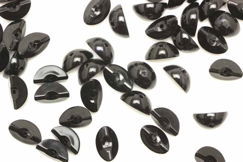Bead, German Acrylic, Vintage, 11MM, Wedge, Black