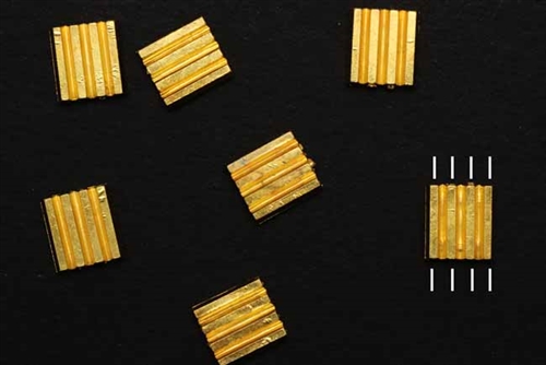 Bead, German Acrylic, Vintage, 11MM, Rectangle, 4 Hole, Gold