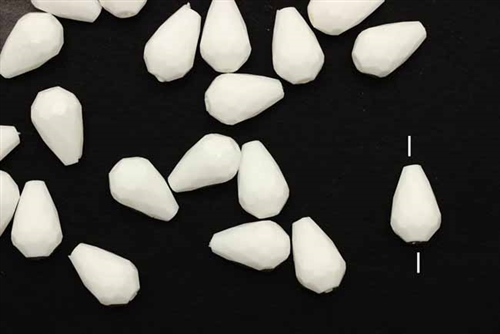 Bead, German Acrylic, Vintage, 13MM, Tear Drop, White