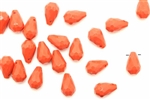Bead, German Acrylic, Vintage, 13MM, Briolette, Coral