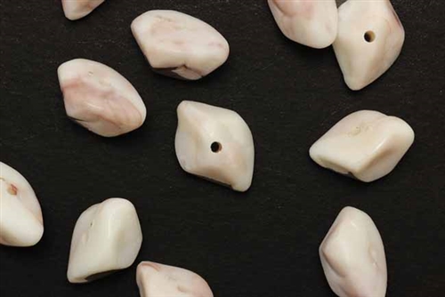 Bead, German Acrylic, Vintage, 13MM, Nugget, White, Brown