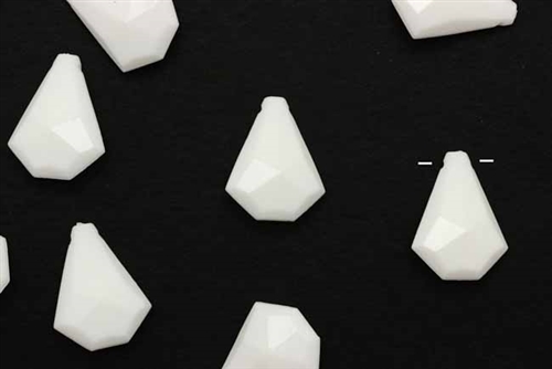 Bead, German Acrylic, Vintage, 13MM, Drop, White