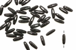 Bead, German Acrylic, Vintage, 11MM, Faceted Tube, Black