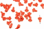 Bead, German Acrylic, Vintage, 10MM, Cross, Dark Coral
