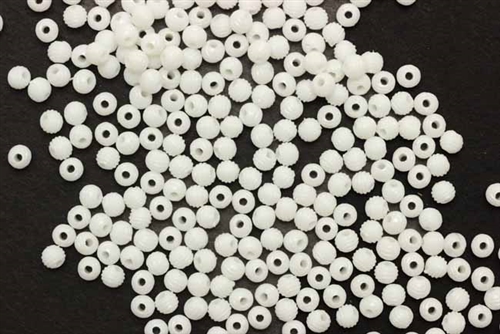 Bead, German Acrylic, Vintage, 4MM, Round, White