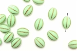 Bead, German Acrylic, Vintage, 12MM, Oval, Green, Gold