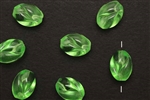 Bead, Vintage, German Acrylic, 15MM, Oval, Twist, Green