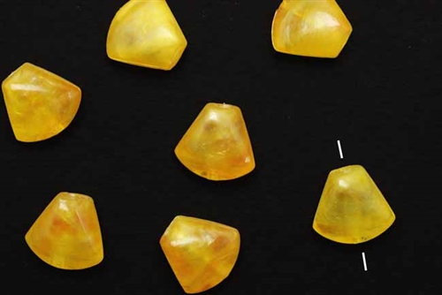 Bead, German Acrylic, Vintage, 13MM, Triangle, Orange