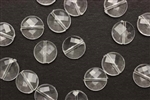 Bead, German Acrylic, Vintage, 12MM, Faceted Coin, Crystal