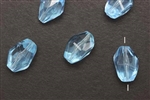 Bead, German Acrylic, Vintage, 18MM, Faceted Nugget, Blue