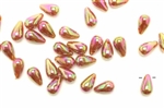 Bead, German Acrylic, Vintage, 10MM, Tear Drop, Honey Iris