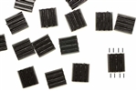 Bead, German Acrylic, Vintage, 11MM, Rectangle, 4 Hole, Black