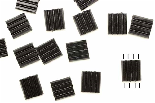 Bead, German Acrylic, Vintage, 11MM, Rectangle, 4 Hole, Black