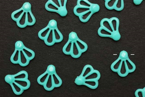 Bead, German Acrylic, Vintage, 14MM, Flower, Sea Foam Green