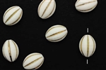 Bead, German Acrylic, Vintage, 16MM, Oval, White, Gold