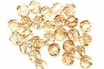Bead, German Acrylic, Vintage, 10MM, Round Faceted, Pale Brown