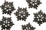 Bead, German Acrylic, Vintage, 28MM, Snowflake, Black
