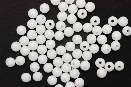 Bead, German Acrylic, Vintage, 6MM, Round, White