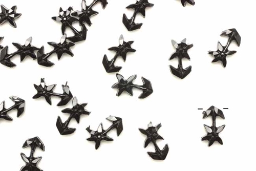 Bead, German Acrylic, Vintage, 13MM, Flower, Black