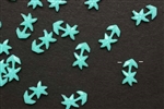 Bead, German Acrylic, Vintage, 13MM, Flower, Turquoise Blue