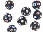 Bead, Trade, Eye, Czech, 14MM, Round, Matte Finish, Black