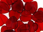 Czech Heart Beads / 22MM Ruby