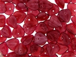 Vintage Czech Heart Beads / 11MM Cranberry