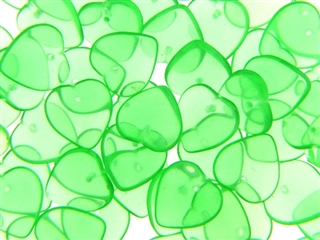 Vintage Czech Heart Beads / 15MM Light Green