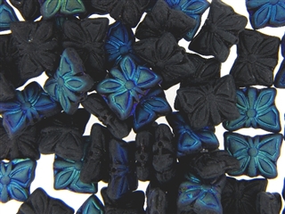 Czech Butterfly Beads / 15MM Matte Jet AB