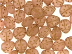 Czech Ladybug Beads / 11mm Matte Light Peach