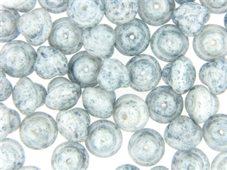 Vintage Czech Picasso Finish Beads / 12MM X 10MM Blue Gray
