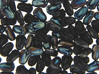 Czech Tulip Beads / 8MM Jet Blue Iris