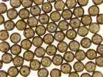 Czech Picasso Finish Beads / Round 8MM Brown Gold