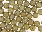 Czech Picasso Finish Beads / Round 10MM Brown Green Gold