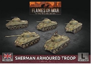 Flames of War - British Sherman Armoured Troop BBX60 Plastic