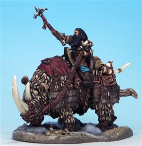 Frostgrave - FGV408 - Kornovik Barbarian Outcast on Woolly Rhino